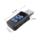 Bluetooth 5.3 FM-sändare och mottagare för bil USB-ljudadapter Mini-strömförsörjning 5V Handsfree-samtal FM-radio Spela upp Pausa samtal 3