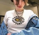 Vit T-shirt för kvinnor med B365-tryck 1