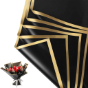 Vattentätt blompapper 58 x 58 cm 10 ark guldkant elegant blomsterpapper dekorativ blompapper 2