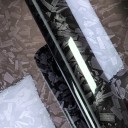Lesklá černá autofólie 50x150 cm s efektem kovaného karbonu Samolepicí PVC fólie pro auto a motorku 2
