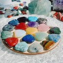 Set med 10 naturliga kristaller Rosenkvarts Hjärta Heminredning Chakrastenar Reiki Healing mineraler Färgglada ädelstenar 10
