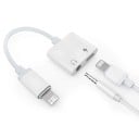 Byscoon Lightning adaptér 2v1 AUX + Nabíjení Sluchátkový a nabíjecí konektor pro iPhone 14 13 12 11 XS Max XR 1