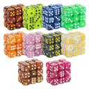 Sæt med 10 stk. 16 mm akryl terninger marmor look terninger til brætspil RPG DND klassiske sekskantede gaming terninger 1