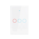 Interrupteur mural tactile intelligent à LED 12 x 7,2 cm, Wi-Fi, Bluetooth, 3 boutons, panneau en verre, commande mobile Alexa Google Home 2