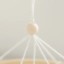 Hanging Mobile for Cot 45 x 25 cm Plush Bunny in Brown or Pink, Moon, White Clouds, Wooden Ring and Beads 5