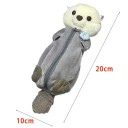 Plyschpennfodral med havsutter 20x10 cm söt plyschdocka kawaii skolväska högkvalitativt brevpappersfodral 3