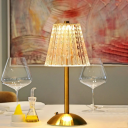 Uppladdningsbar bordslampa med touchfunktion, dimbar trådlös lampa, 3 ljusfärger, kristalllampskärm, dekorativ inomhusbelysning 3
