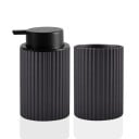 Ensemble distributeur de savon mousse noir et gobelets pour brosses à dents ou autres accessoires de salle de bain Équipement de salle de bain 1