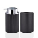 Ensemble distributeur de savon mousse noir et gobelets pour brosses à dents ou autres accessoires de salle de bain Équipement de salle de bain 3