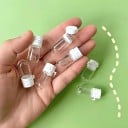 Lot de 10 flacons en verre transparent 2 ml 3,1 x 1,3 cm Contenants de voyage avec bouchon pour sérum visage, démaquillant ou essence 3