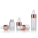 Lot de 10 flacons en verre 2 ml avec compte-gouttes Bouchon or rose Contenants rechargeables pour sérums ou huiles essentielles 2