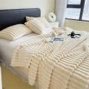 Färgglad fluffig filt med breda ränder 150 x 200 cm Multifunktionell filt Plädfilt Sovfilt 6