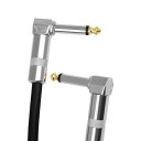 Guitar Patchkabel 30 cm med metalhovedstik 6,3 mm retvinklet patchkabel sort effektpedaler musikalsk tilbehør 5
