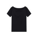 Off-shoulder T-shirt Lös passform Avslappnad damtopp Elegant bekväm stil Modern T-shirt för arbete och fritid 2