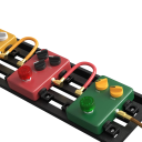 20 st färgade skydd för gitarrpedaler, fotpedaler, plastdelar ovanpå, tydlig märkning och skydd för effektknappar 3