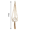 Filet de chanvre suspendu pour pot de fleurs 90 cm Suspension de fleurs naturelles Décoration bohème pour intérieur et extérieur 2