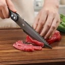 2-i-1 köksbensax och kniv tillverkad av svart titanstål för att skära kött och fågel 5