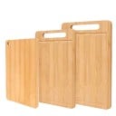 Set med 3 skärbrädor i trä, 34x22 cm, 30,5x20 cm och 20x15 cm med handtag – flera storlekar för dagligt bruk 1