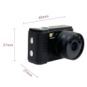 Minikamera 1080p med 0,96" skærm Størrelse 40 x 27 x 27 mm Vægt 20 g Rem USB-kabel 180mAh batteri Kompakt bærbart kamera 5