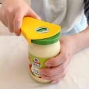 Gul multifunktionell öppnare för burkar, flaskor och burkar 4-i-1 Verktyg för marmelad, drycker, öl och konserver Med halkfritt handtag 3