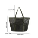 Axelväska i nät 55 x 35 x 19 cm Stor väska med fickor för stranden, shopping och bad Bärbar sommarväska med handtag 6