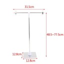 T-format bakgrundsstativ i metall, höjd 48,5-77,5 cm, bredd 31,5 cm med plastklämmor för rekvisita, fotobakgrunder, posters, studio 2