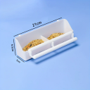 Plastiskt dubbelmatare för fåglar 21 x 5 x 6,5 cm Vit hängande matare för bur med sittpinne Praktisk skål för fåglar 2