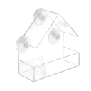Plastigt genomskinligt fönsterfågelmatare 15 x 15 x 6 cm Fågelmatare med sugkoppar Utomhusfågelmatare med installationsfri montering 1