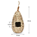 Handvävd fågelbo av hibiskusgräs 24 x 11 cm Naturligt skydd för fåglar Dekorativt hus för bur och balkong 2