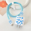 Sats med skyddande skal för iPhone-laddare och kabel, dekorativt skydd mot brott, 5 delar, kompatibel med 18W/20W 4