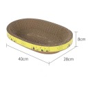 Ovalt klösträd för katter av wellpapp 40x28x8 cm Kattbo Klösträd mot möbelrepning Klöning Hållbar vila 2