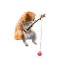 Dekoration til akvarium 4 cm Mini Skotsk Foldøre Rød Kat med Fisk Mikro Figur Kreativ Pynt Dyr Fisker Scene 2