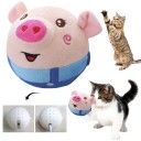 Interaktiv leksak i plysch för hundar och katter gris 15 cm hoppande talande boll med USB-laddning och fjärrkontroll 1