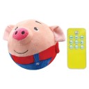 Interaktiv leksak i plysch för hundar och katter gris 15 cm hoppande talande boll med USB-laddning och fjärrkontroll 2