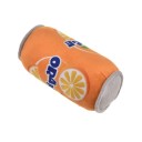 Plyschleksak för hundar, pipande burk, orange 14 x 7 cm, hållbar plysch för tuggande och lek 1
