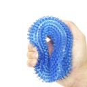 Hållbar gummileksak för hundar i form av en taggig ben för tandrengöring 10 cm färgglad 5