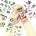 Glittrande tatueringstickers med fotbollsmotiv 10 ark färgglad design för kropp, händer och ansikte tillfällig tatuering 2