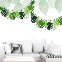 Blattbanner mit Schildkrötenblättern Tropische Dekoration Hawaiianische Sommerparty Safari Dschungel Hochzeit Geburtstags Tischdekoration Themenfeier 4