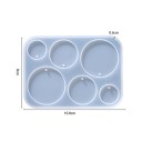 Silikonform 10,8 x 8 cm Runda hänge Form för harts med hål för ögla Tillverkning av örhängen, hängen och smycken 2