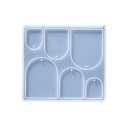 Silikonform 10,8 x 9,9 cm Böjda hängen Form för harts med hål för ögla Tillverkning av smycken örhängen nyckelringar 1