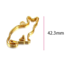 Guldmetall hängsmycken i form av sittande katt 42,3 mm Set 5 st Kreativa smyckekomponenter Smyckestillverkning Hantverk 2