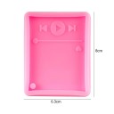 Rosa silikonform MP3 MP4 iPad spelare 8 x 6,3 cm för gjutning av harts Tillverkning av nyckelringar dekorationer och smycken 3
