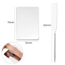 Set med 2 st rostfria kosmetiska spatlar och blandningssticka Palett för make-up krämer toners hygienisk applicering 2