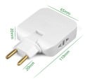 Adapter för EU-uttag Typ E/F 250V 10A 2-polig med USB-A och USB-C och 2x universell uttag Rotationsreseadapter 9