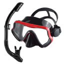 Snorklingsset Glasögon 16,5 x 8,8 cm med silikonpackning Härdat glas Snorkel 43 cm med ventil Dykutrustning 4