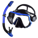 Snorklingsset Glasögon 16,5 x 8,8 cm med silikonpackning Härdat glas Snorkel 43 cm med ventil Dykutrustning 5