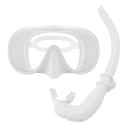 Set för snorkling 180° panoramamask med härdat glas mot im och silikonfällbar snorkel för dykning 3