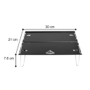 Fällbar bärbar bord av aluminiumlegering och rostfritt stål 30 x 21 x 7,6 cm Lätt campingbord med förvaringsväska 330 g 2