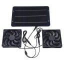 Solární ventilátor 12V 10W Vodotěsný dvojitý odsávací ventilátor ABS Monokrystalický křemík Skleník Kempování Kuchyň Zvířecí dům 1