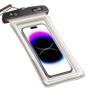 Transparent vattentätt mobilfodral för telefoner upp till 7,0" PVC Touch-skydd Sim- och undervattensfodral Stängt med snodd 22x10,6 cm 12